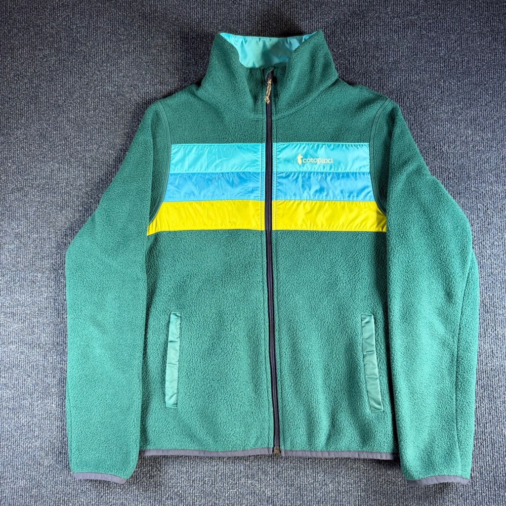 Cotopaxi Teca Fleece Full Zip Jacket Womens S 18.5 Pit Green Blue Outdoor